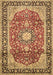 Machine Washable Medallion Brown Traditional Rug, wshtr449brn