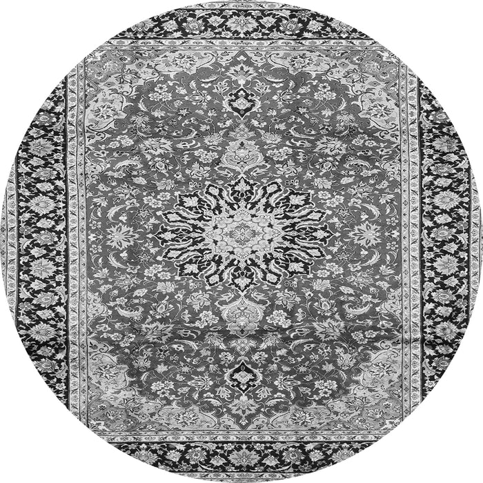 Square Medallion Gray Traditional Rug, tr449gry