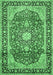 Machine Washable Medallion Emerald Green Traditional Area Rugs, wshtr449emgrn