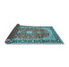 Sideview of Medallion Light Blue Traditional Rug, tr449lblu