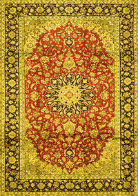 Medallion Yellow Traditional Rug, tr449yw