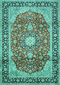 Medallion Turquoise Traditional Rug, tr449turq