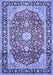 Machine Washable Medallion Blue Traditional Rug, wshtr449blu