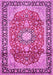 Machine Washable Medallion Pink Traditional Rug, wshtr449pnk