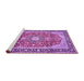 Sideview of Machine Washable Medallion Purple Traditional Area Rugs, wshtr449pur