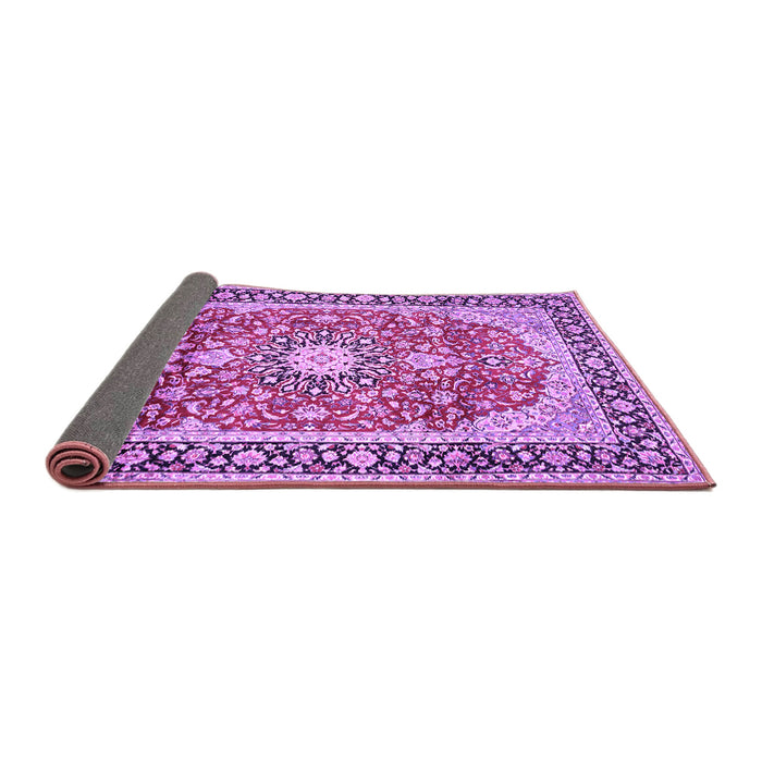 Sideview of Medallion Purple Traditional Rug, tr449pur