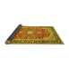 Sideview of Medallion Yellow Traditional Rug, tr449yw