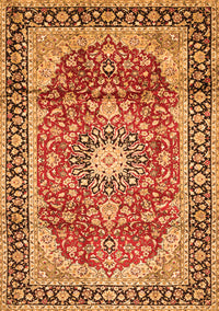 Medallion Orange Traditional Rug, tr449org