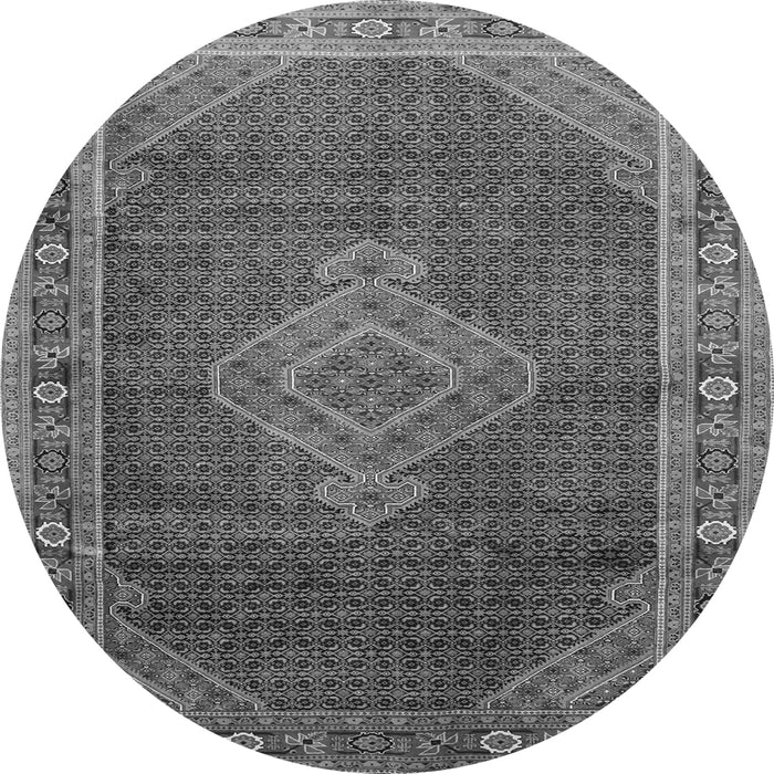 Machine Washable Medallion Gray Traditional Rug, wshtr44gry