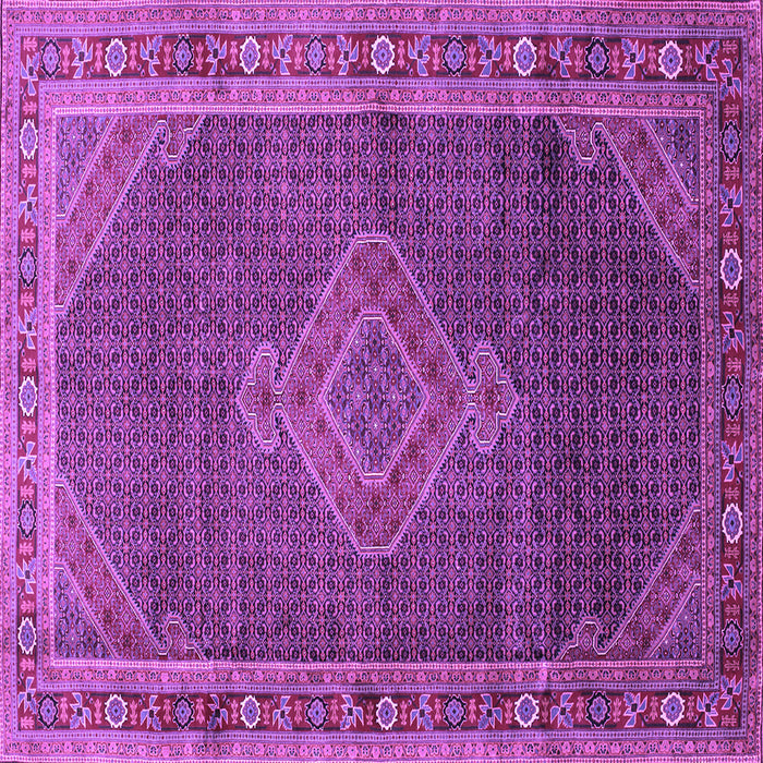 Square Machine Washable Medallion Purple Traditional Area Rugs, wshtr44pur