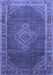 Machine Washable Medallion Blue Traditional Rug, wshtr44blu
