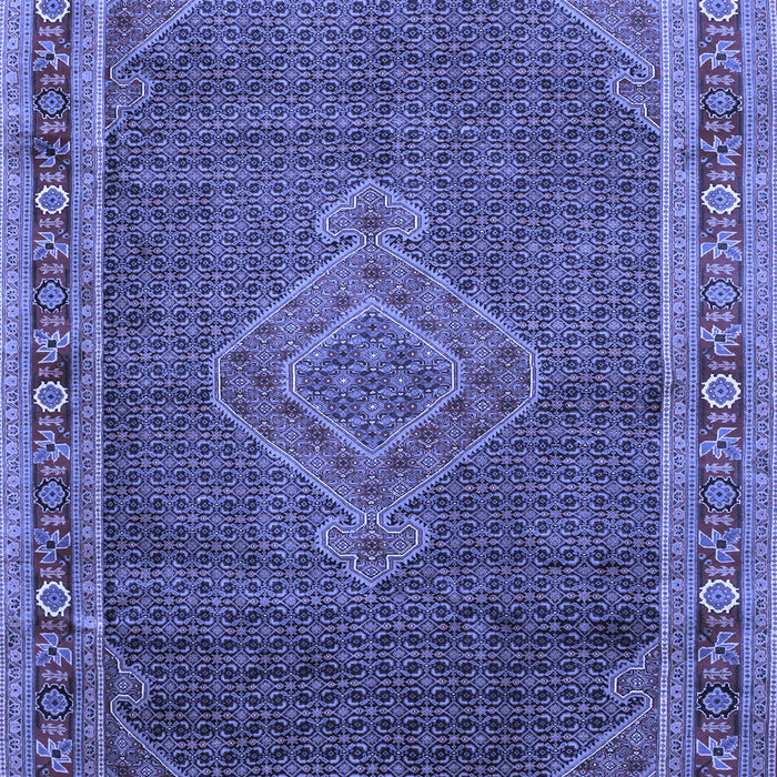 Machine Washable Medallion Blue Traditional Rug, wshtr44blu