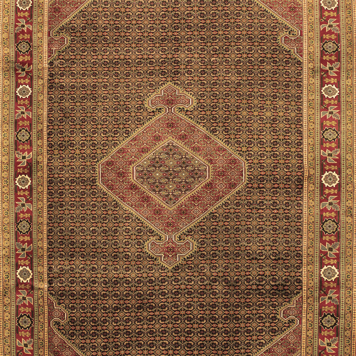 Machine Washable Medallion Brown Traditional Rug, wshtr44brn