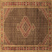 Square Medallion Brown Traditional Rug, tr44brn