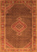 Serging Thickness of Machine Washable Medallion Orange Traditional Area Rugs, wshtr44org