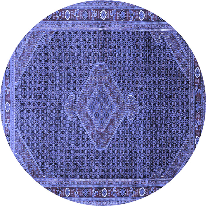 Round Medallion Blue Traditional Rug, tr44blu