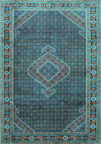 Medallion Light Blue Traditional Rug, tr44lblu