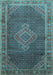 Medallion Light Blue Traditional Rug, tr44lblu