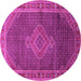 Round Medallion Pink Traditional Rug, tr44pnk