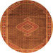 Machine Washable Medallion Orange Traditional Area Rugs, wshtr44org