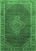 Machine Washable Medallion Emerald Green Traditional Area Rugs, wshtr44emgrn