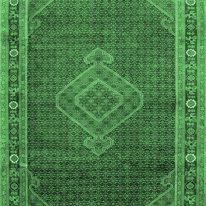 Machine Washable Medallion Emerald Green Traditional Area Rugs, wshtr44emgrn