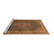 Sideview of Machine Washable Medallion Brown Traditional Rug, wshtr44brn