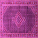 Square Machine Washable Medallion Pink Traditional Rug, wshtr44pnk