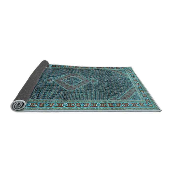 Sideview of Medallion Light Blue Traditional Rug, tr44lblu