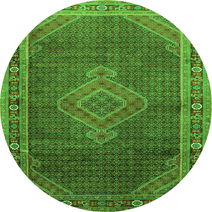 Machine Washable Medallion Green Traditional Area Rugs, wshtr44grn