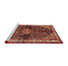 Sideview of Machine Washable Traditional Tomato Red Rug, wshtr450