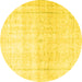 Round Persian Yellow Traditional Rug, tr4500yw