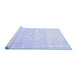 Sideview of Machine Washable Persian Blue Traditional Rug, wshtr4500blu