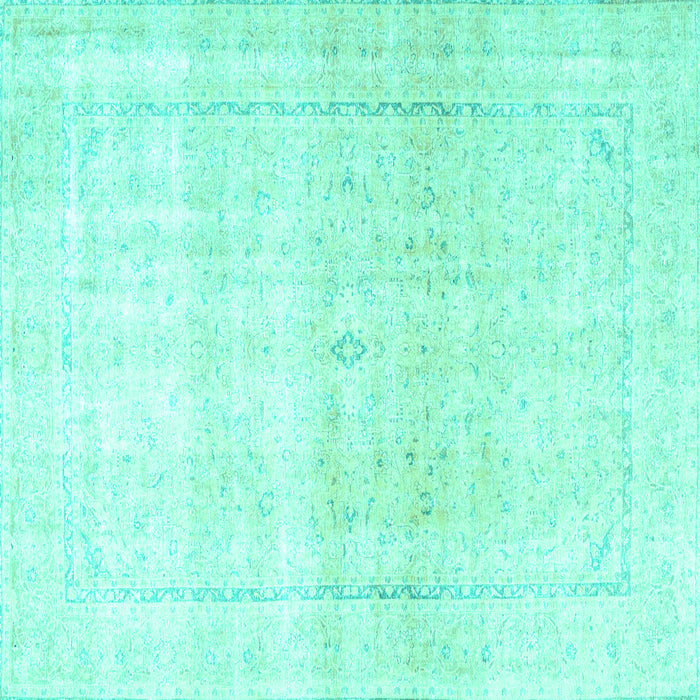 Square Persian Turquoise Traditional Rug, tr4500turq