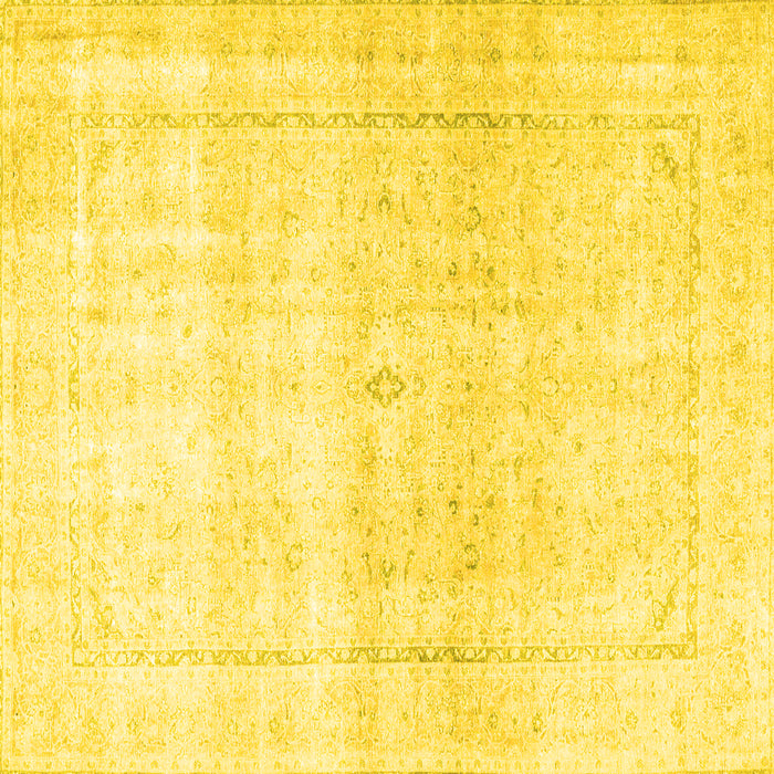 Square Persian Yellow Traditional Rug, tr4500yw
