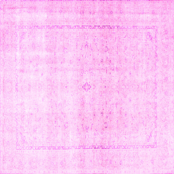 Square Machine Washable Persian Pink Traditional Rug, wshtr4500pnk