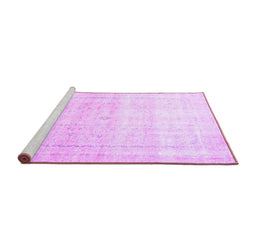 Sideview of Machine Washable Persian Purple Traditional Area Rugs, wshtr4500pur