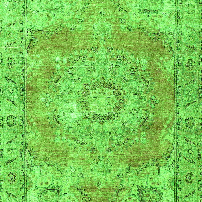 Serging Thickness of Machine Washable Medallion Green Traditional Area Rugs, wshtr4501grn