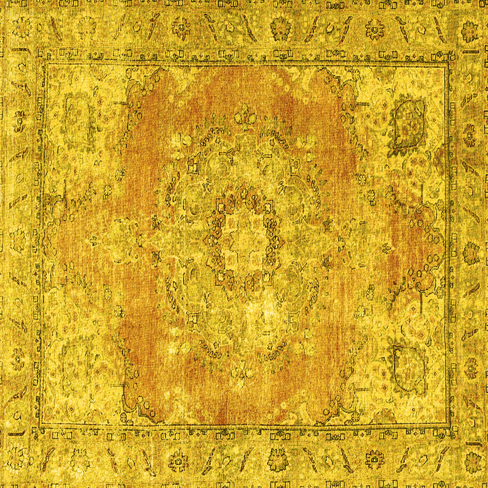 Square Medallion Yellow Traditional Rug, tr4501yw