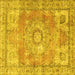 Square Medallion Yellow Traditional Rug, tr4501yw