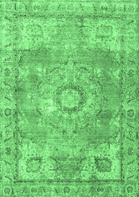 Medallion Emerald Green Traditional Rug, tr4501emgrn