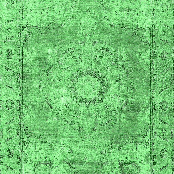 Medallion Emerald Green Traditional Rug, tr4501emgrn