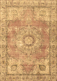 Medallion Brown Traditional Rug, tr4501brn