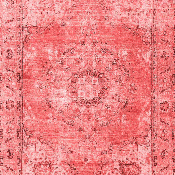 Machine Washable Medallion Red Traditional Rug, wshtr4501red