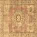 Square Medallion Brown Traditional Rug, tr4501brn