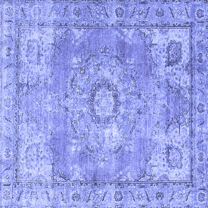 Square Medallion Blue Traditional Rug, tr4501blu
