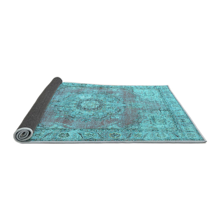 Sideview of Medallion Light Blue Traditional Rug, tr4501lblu