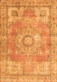 Medallion Orange Traditional Rug, tr4501org