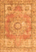 Medallion Orange Traditional Rug, tr4501org