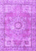 Machine Washable Medallion Purple Traditional Area Rugs, wshtr4501pur